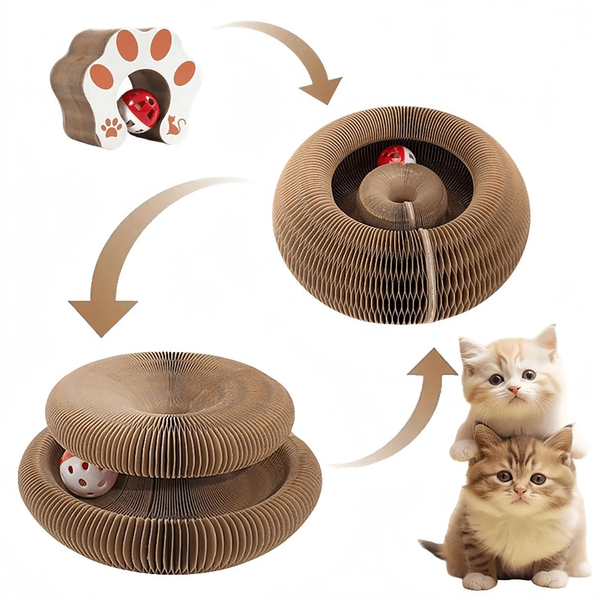 Magnetic Foldable Interactive Cat Scratcher Toy