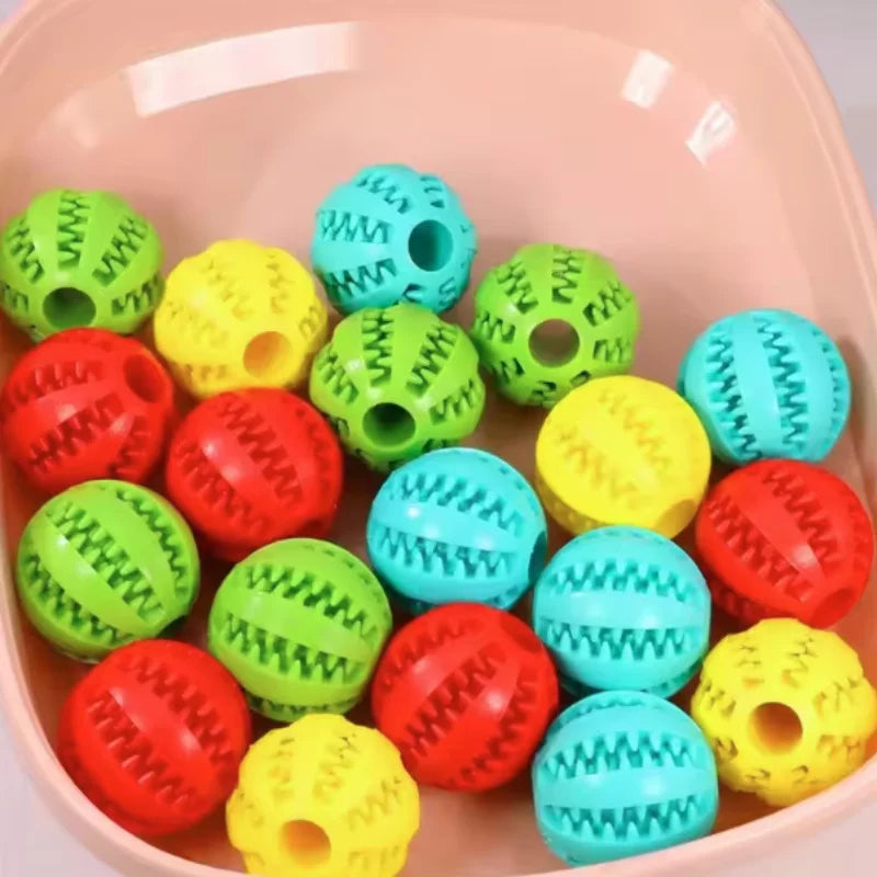 Dog Toy Ball Interactive Rubber Balls Puppy Chewing Toys Pet Tooth Cleaning Ball Cats Pets Food Treat Feeder Silicone Balls Toy